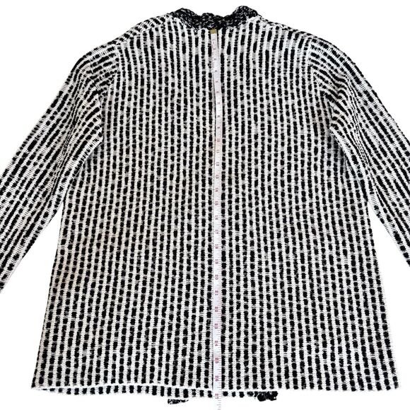 ZARA Structured Double breasted Knit Black, White Cardigan Jacket Oversized Sz S - Picture 13 of 16